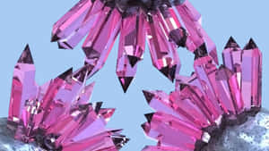 Stunning Pink Crystal Quartz Cluster Wallpaper