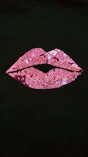 Stunning Pink Lips Aesthetic Wallpaper With Close-up Detail Wallpaper