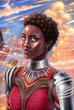 Stunning Portrait Of Nakia, The Skilled Wakandan Spy And Warrior Wallpaper