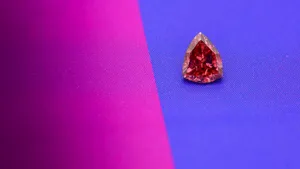 Stunning Red Diamond In Spotlight Wallpaper