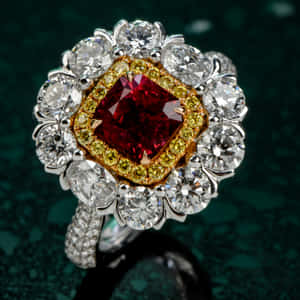 Stunning Red Diamond In Spotlight Wallpaper