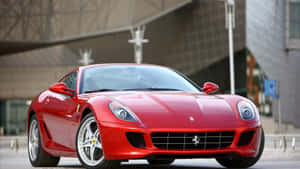 Stunning Red Ferrari 599 Gtb Fiorano In Action Wallpaper