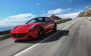 Stunning Red Ferrari California T Showcased In Elegance Wallpaper