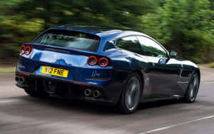 Stunning Red Ferrari Gtc4lusso In Action Wallpaper