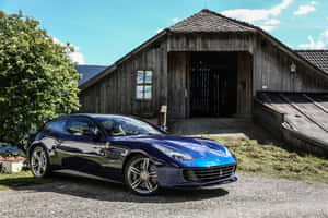 Stunning Red Ferrari Gtc4lusso In Motion Wallpaper