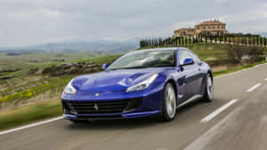 Stunning Red Ferrari Gtc4lusso Parked In A Luxurious Setting Wallpaper