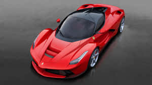 Stunning Red Ferrari Laferrari In Action Wallpaper