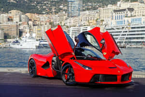 Stunning Red Ferrari Laferrari In High Resolution Wallpaper