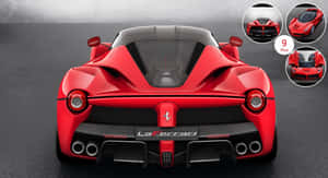 Stunning Red Ferrari Laferrari On Empty Road Wallpaper