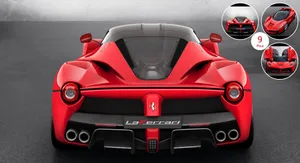 Stunning Red Ferrari Laferrari On Empty Road Wallpaper
