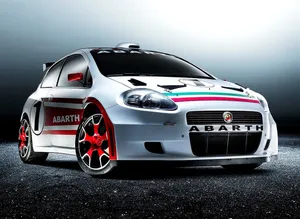 Stunning Red Fiat Punto In Motion Wallpaper