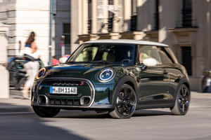 Stunning Red Mini Cooper S In A Scenic Drive Wallpaper