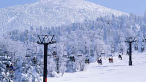Stunning Scenery At A Ski Resort Wallpaper