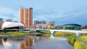 Stunning Skyline Of Adelaide City Center Wallpaper