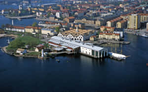 Stunning Sunrise Over The Marina In Karlskrona, Sweden Wallpaper