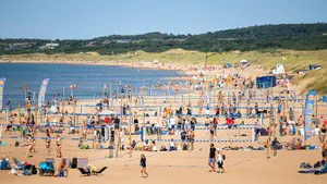 Stunning Sunset Over Halmstad Beach Wallpaper