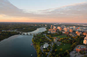 Stunning Sunset Over Saskatoon Wallpaper