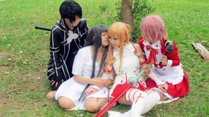 Stunning Sword Art Online Cosplay: Kirito And Asuna Wallpaper