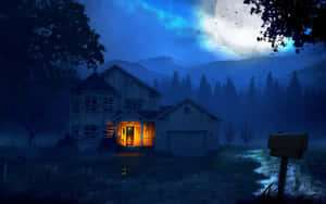 Stunning View Of A Moon-lit Night Wallpaper