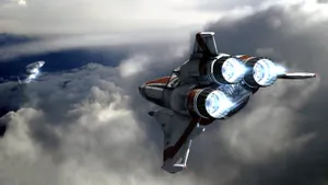 Stunning View Of A Spacecraft In Orbit Wallpaper