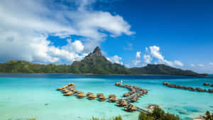 Stunning View Of Bora Bora Beach Paradise Wallpaper