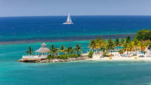 Stunning View Of Jamaican Island Paradise Wallpaper