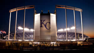 Stunning View Of Kauffman Stadium, The Jewel Of Kansas City Wallpaper
