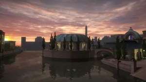 Stunning View Of Naboo's Royal Palace Amidst Lush Greenery Wallpaper