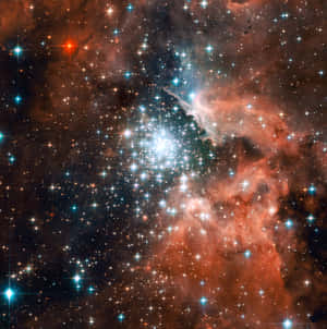 Stunning View Of Star Cluster In Deep Space Wallpaper