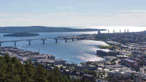 Stunning View Of Sundsvall City, Sweden Wallpaper