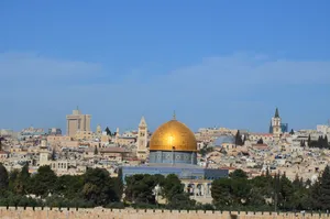 Stunning View Of The Holy Land At Sunset Wallpaper