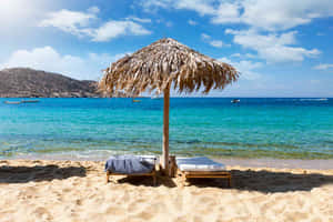 Stunning View Of The Idyllic Greek Beach Wallpaper