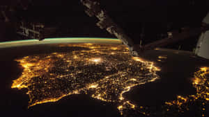 Stunning View Of The International Space Station (iss) Orbiting Earth. Wallpaper