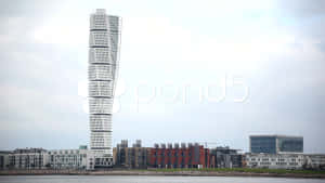 Stunning View Of The Turning Torso Skyscraper In Malmö, Sweden Wallpaper