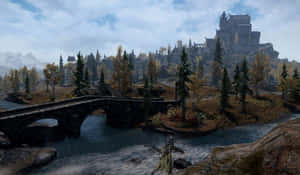 Stunning View Of Whiterun City In Skyrim Wallpaper