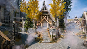 Stunning View Of Whiterun In The Elder Scrolls V: Skyrim Wallpaper