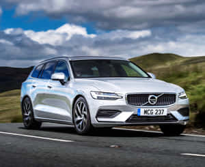 Stunning Volvo V60 In Magnificent Landscape Wallpaper