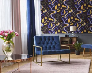 Stunning Yellow Snake Coiled And Ready Wallpaper