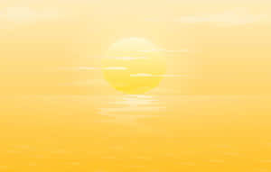 Stunning Yellow Sunset Over The Horizon Wallpaper