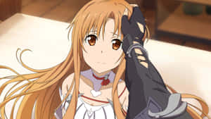 Stunning Yuuki Asuna In Battle Ready Stance Wallpaper