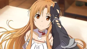 Stunning Yuuki Asuna In Battle Ready Stance Wallpaper