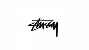 Stussy Logo Blackon White Wallpaper