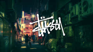 Stussy Logo Urban Nightscape Wallpaper