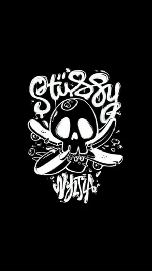 Stussy Skulland Crossbones Graphic Wallpaper