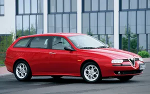 Stylish Alfa Romeo 156 In Striking Red Wallpaper