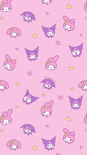 Stylish And Enchanting Kuromi Pattern Wallpaper Wallpaper