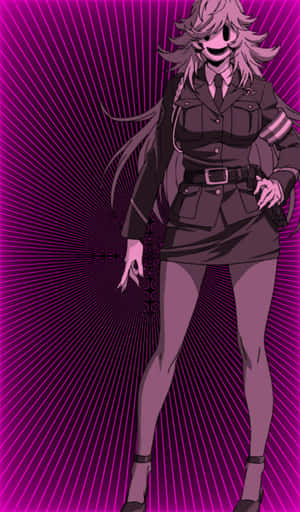 Stylish Anime Character Purple Backdrop Wallpaper