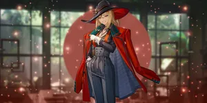 Stylish Anime Character Red Coat Wallpaper