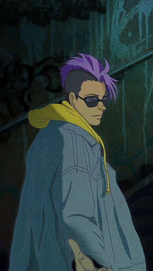 Stylish Anime Character With Purple Hair Wallpaper