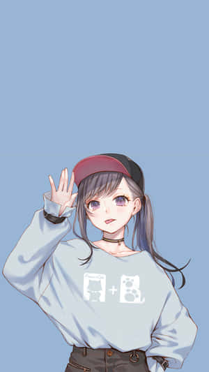 Stylish Anime Girlwith Cap Wallpaper